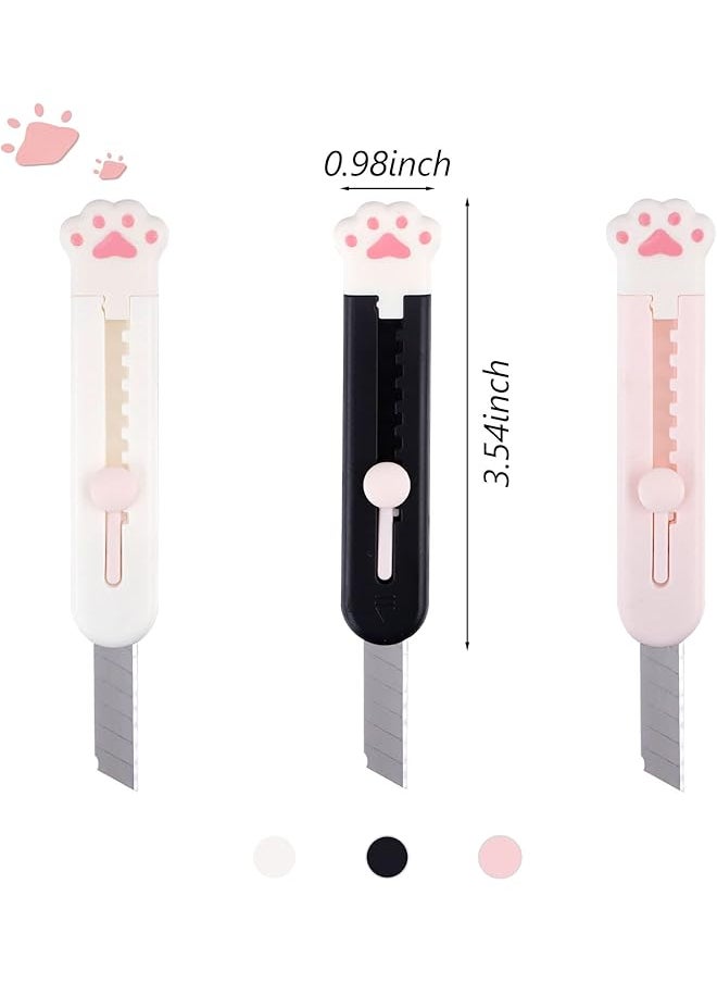erorex 9 Pieces Cloud Mini Box Cutter Retractable Cat Paw And Cloud Shaped Letter Opener For Envelope Cardboard Crafting Stationary Aesthetic School Office Supplies  - Image 3