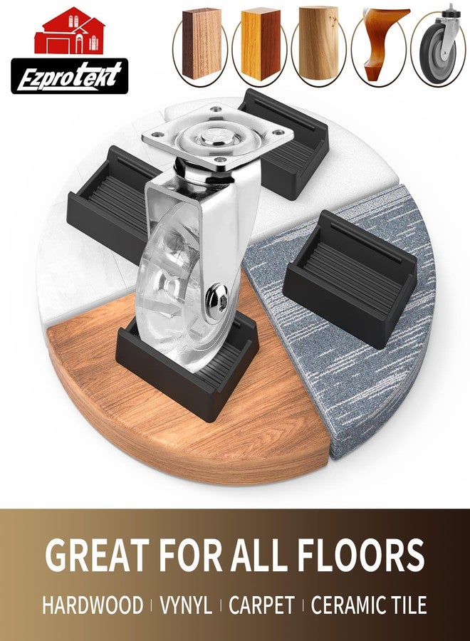 Ezprotekt Bed Stoppers & Furniture Casters 2.9"x2.3" - Silicone Casters Furniture Wheel Stoppers fit All Wheels of Furniture, Sofas, Beds, Chairs Prevents Scratches (4 Pack) - Image 3