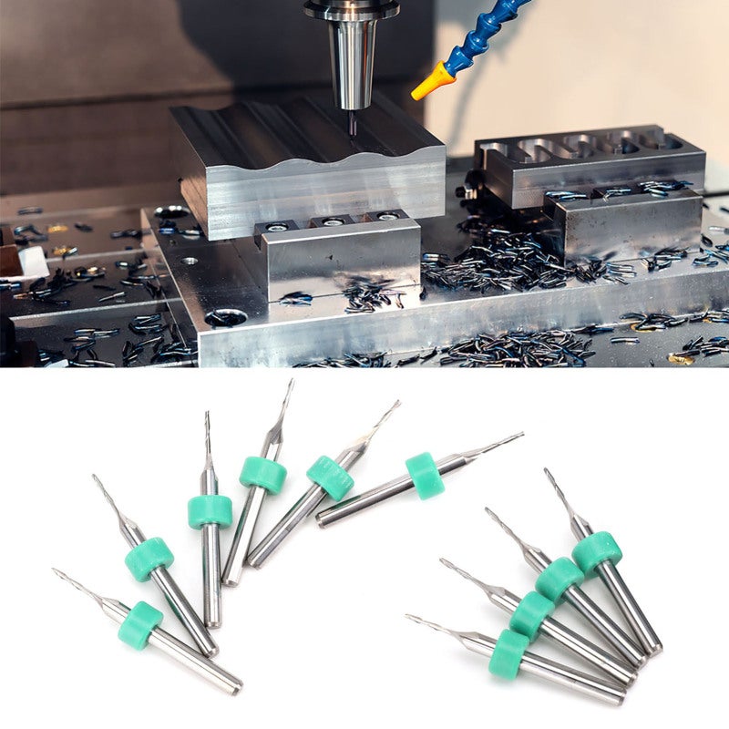 Tungsten Steel Milling Cutter 10-Piece Set Chamfering Tool - 2-Flute Design for Carbon Steel Tool Steel Stainless Steel Alloy Steel - Image 4