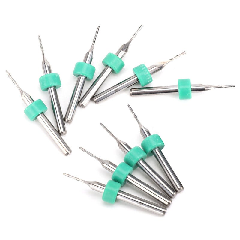 Tungsten Steel Milling Cutter 10-Piece Set Chamfering Tool - 2-Flute Design for Carbon Steel Tool Steel Stainless Steel Alloy Steel - Image 3