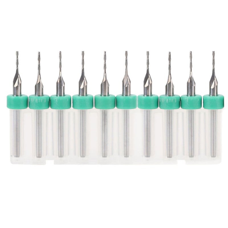 Tungsten Steel Milling Cutter 10-Piece Set Chamfering Tool - 2-Flute Design for Carbon Steel Tool Steel Stainless Steel Alloy Steel - Image 1