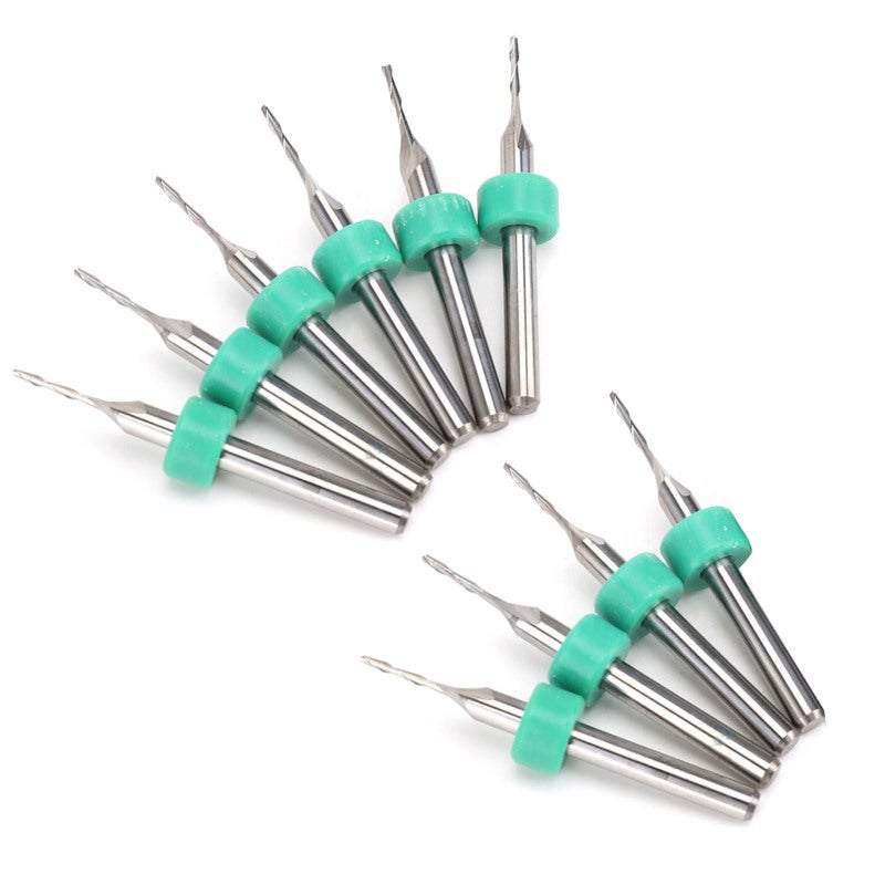 Tungsten Steel Milling Cutter 10-Piece Set Chamfering Tool - 2-Flute Design for Carbon Steel Tool Steel Stainless Steel Alloy Steel - Image 2
