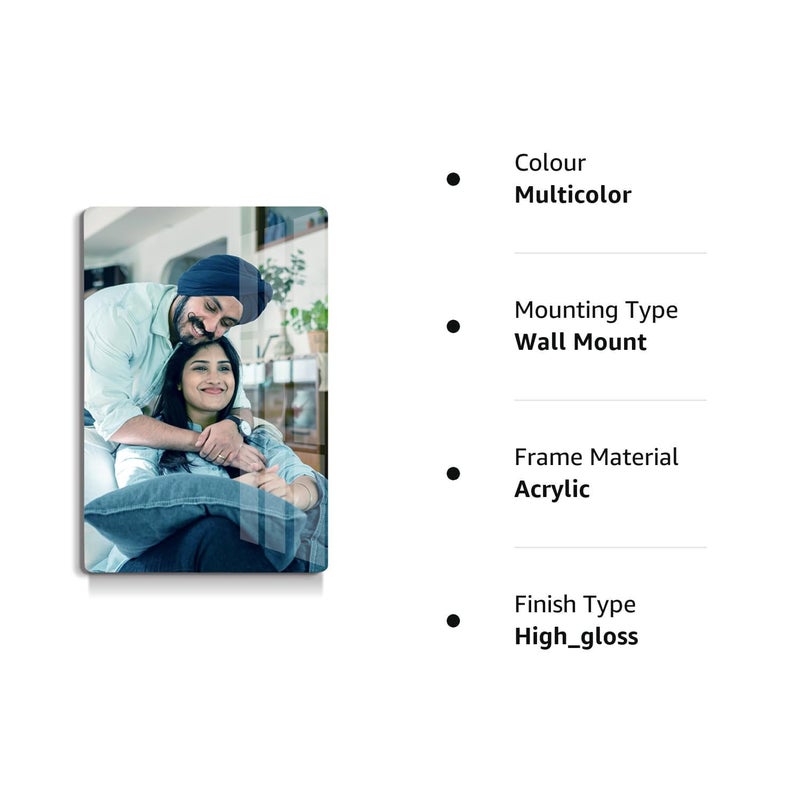Generic Customized Acrylic Photo Frame, Personalized Frameless Wall Mount Rectangular Poster Frame, 12x8 Inch  - Image 3