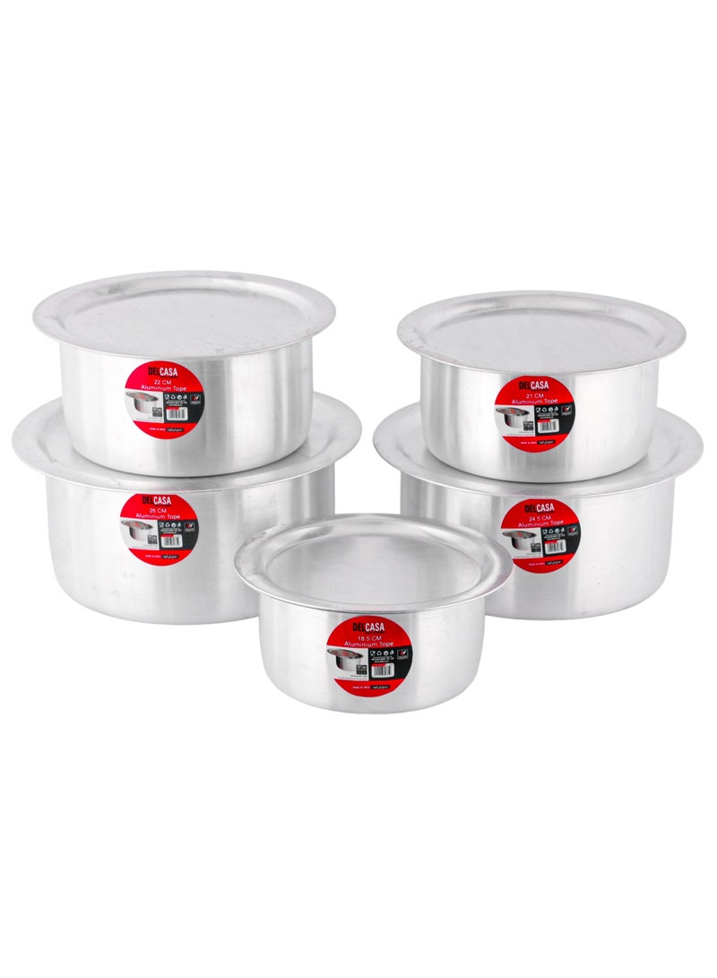 DELCASA Delcasa 5 Piece Flat Bottom Tope Set- DC2680 - Image 1
