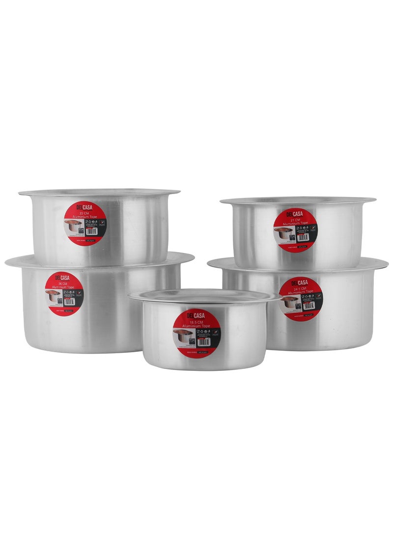 DELCASA Delcasa 5 Piece Flat Bottom Tope Set- DC2680 - Image 2