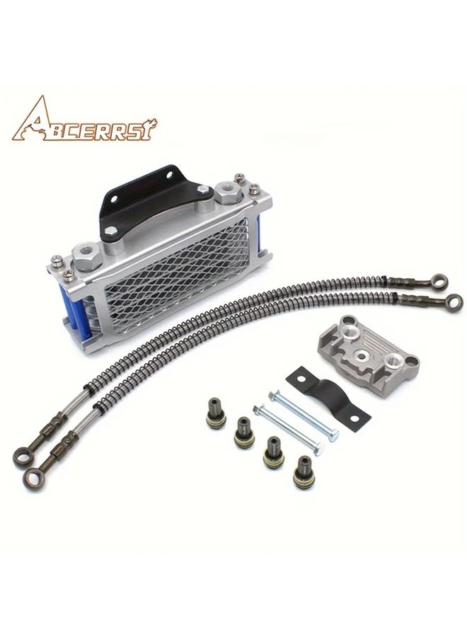 Blue Aluminum Oil Cooler Kit for Pit Bike Dirt Bike Engine Cooling Upgrade - Image 1