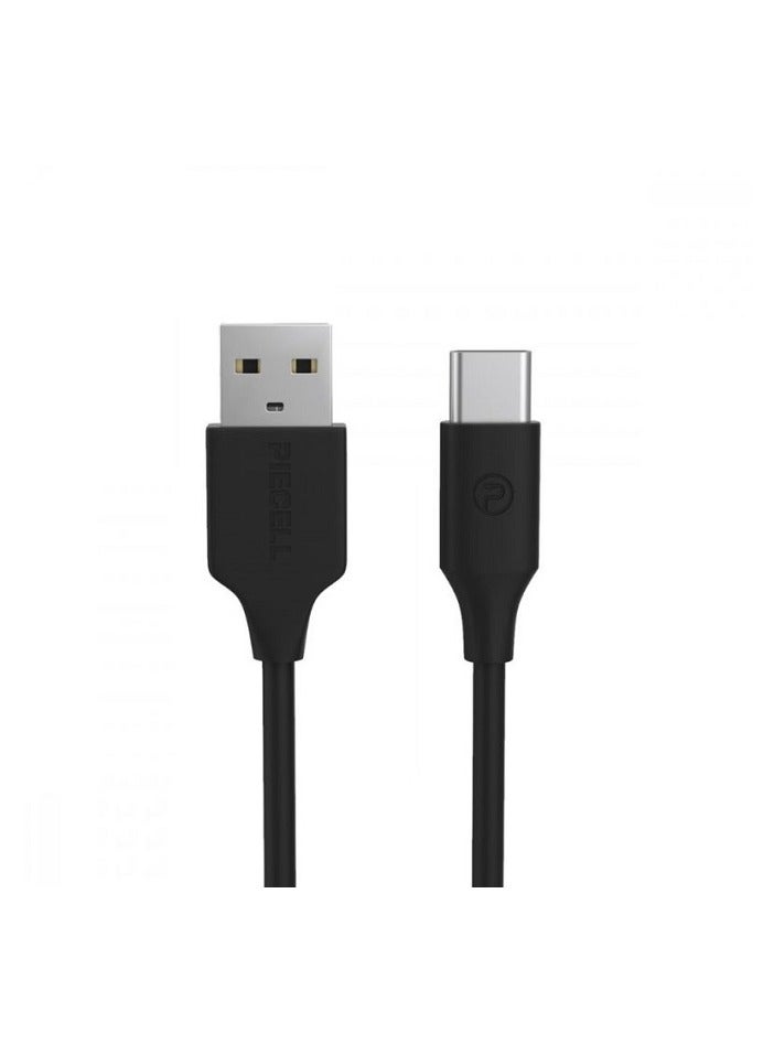 بايسيل موصل تايب سي 120 سم جلد أسود - Image 2