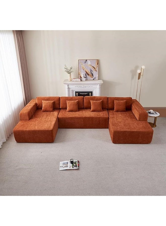 Poppins Home Contemporary U-Shaped 5-Seater Sofa  Oversized Fabric Couch for Living Room  - Image 3