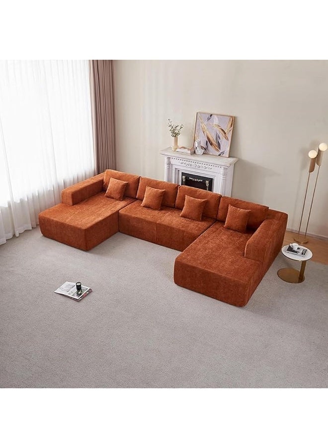 Poppins Home Contemporary U-Shaped 5-Seater Sofa  Oversized Fabric Couch for Living Room  - Image 5