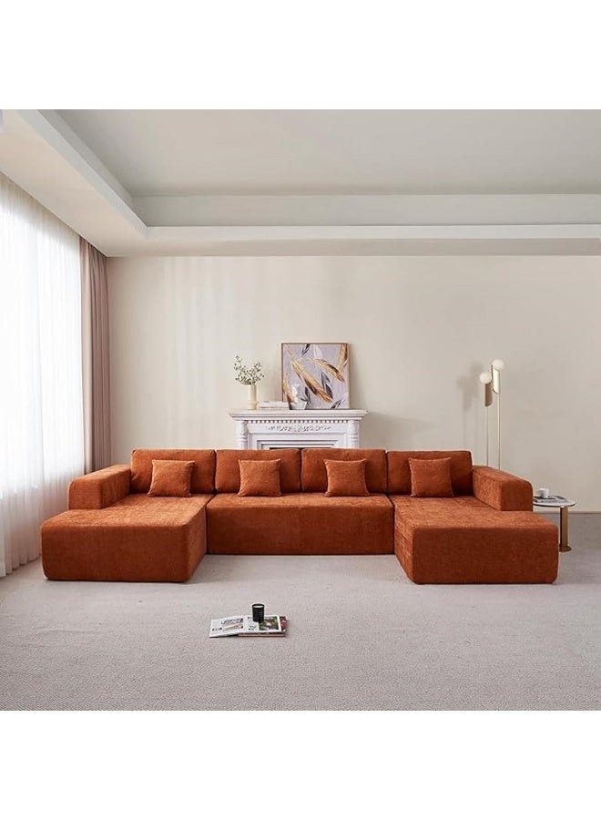 Poppins Home Contemporary U-Shaped 5-Seater Sofa  Oversized Fabric Couch for Living Room  - Image 4