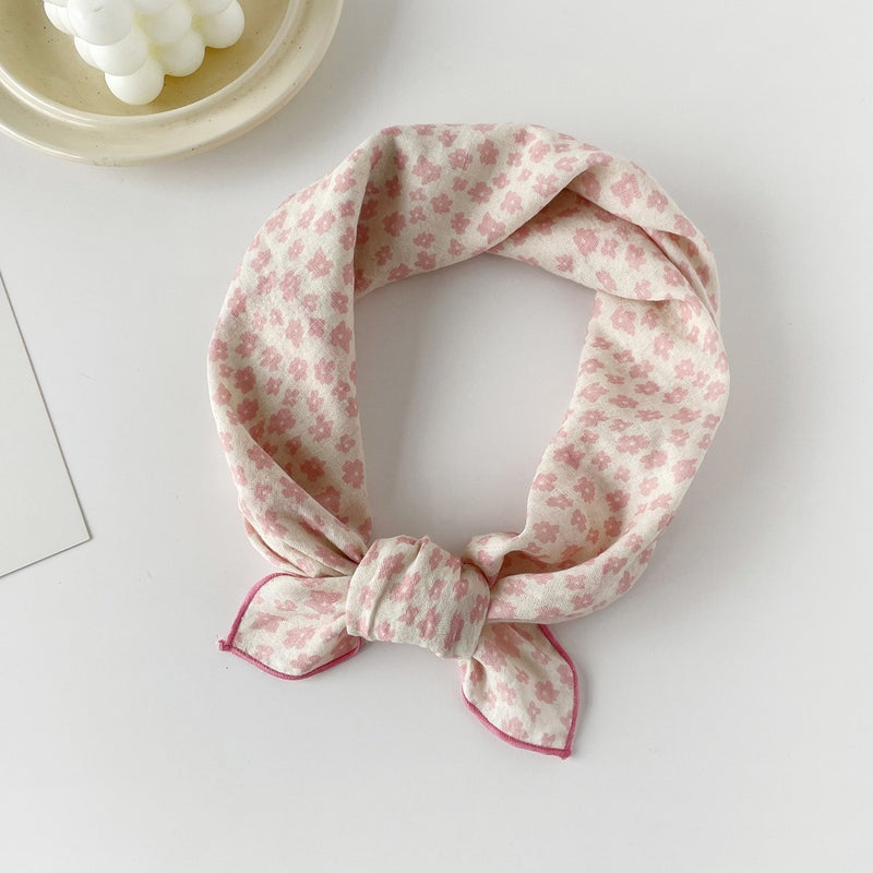 Korean Order Cotton Scarf for Ladies Spring Summer Sweet Style Printed ShawlQM5803-Small Pollen QM5803-Small Pollen