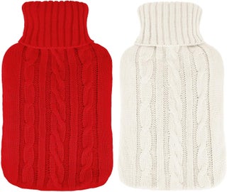 2 Pieces Hot Water Bottle Cover Soft Cover Only Knitted Hot Water Bottle Sweater for Winter Compress and Cold Therapy, Menstrual Cramps, Neck, Shoulder Pain Relief(Red,White) - pzsku/Z4386335B04E16F637F29Z/45/_/1744284180/be700db0-a6b1-4352-af0c-76d173fbcd22