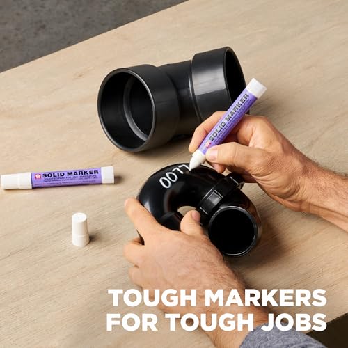 SAKURA SOLID MARKER SAKURA Solid Paint Markers - 12 Assorted Permanent Marker Paint Pens - 2 Black, 7 Assorted Colors & 3 Fluorescent Pens - For Window, Wood & Glass - 12 Pack - Image 3