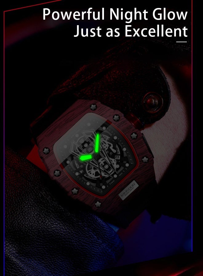 KIMSDUN Men's fashionable watches, barrel-shaped watches, unique and stylish watches, suitable for wearing in various occasions - Image 4