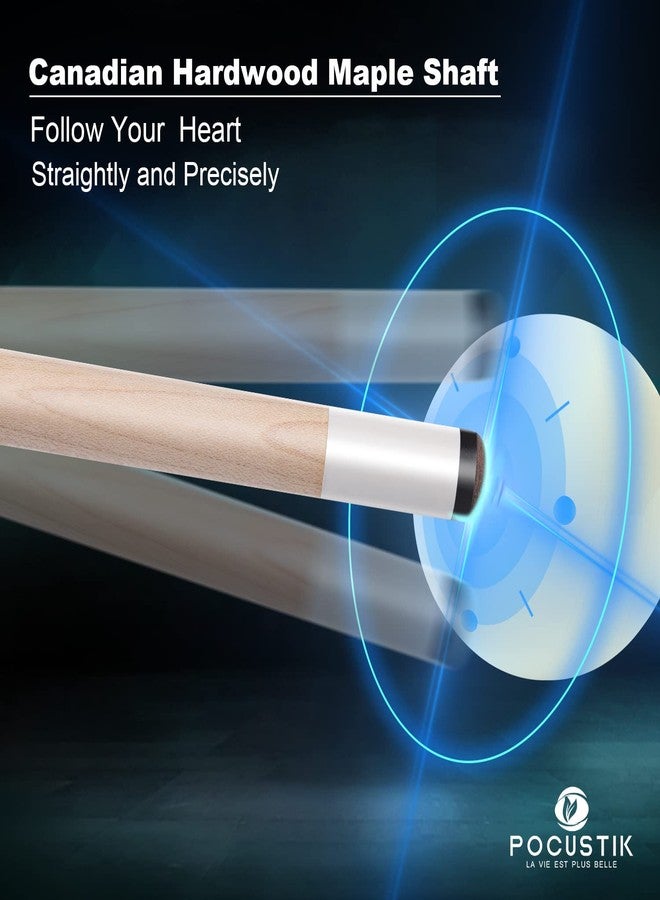 POCUSTIK Store POCUSTIK 58in 2-Piece Pool Cue, Irish Linen, Maple 13mm Tip - Black 20oz - Image 5