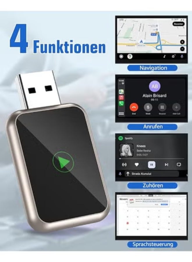 محول كاربلاي لاسلكي صغير للسيارة - يحول النظام السلكي إلى لاسلكي - توصيل وتشغيل مباشر - يدعم تحديثات OTA ومتوافق مع آيفون iOS 10 فما فوق - Image 4