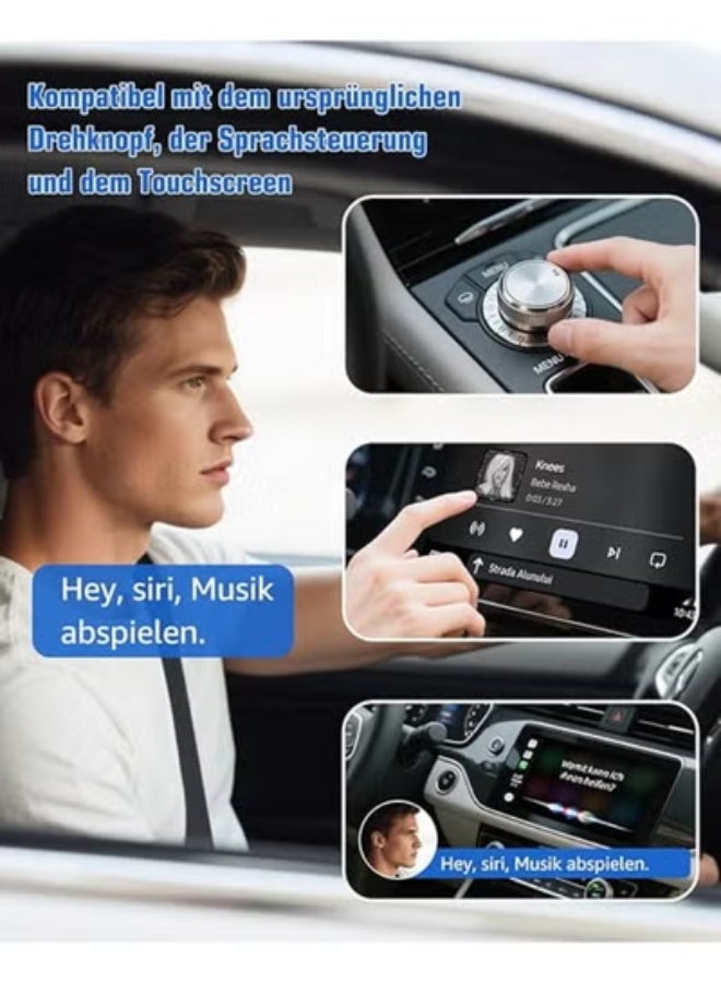 محول كاربلاي لاسلكي صغير للسيارة - يحول النظام السلكي إلى لاسلكي - توصيل وتشغيل مباشر - يدعم تحديثات OTA ومتوافق مع آيفون iOS 10 فما فوق - Image 2