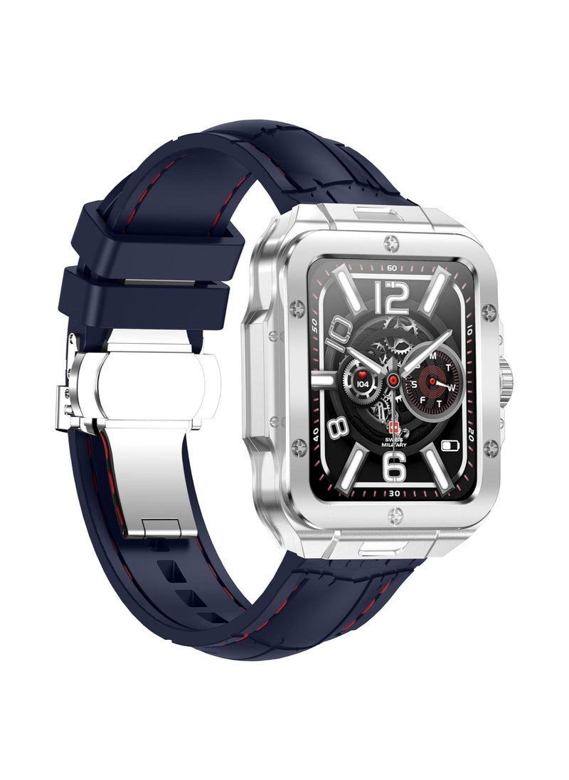 Swiss Military Alps 2 Smartwatch with Call Features, Music Playback, 1000 Songs Storage, IP67, Fitness & Health, Magnetic Charging, 7-12 Days Battery Life, iOS/Android Compatible - Silver Blue - pzsku/Z4386600CB2FD580036D0Z/45/_/1699948003/a7b76cb9-7b73-4524-9191-8ea0b03febf0