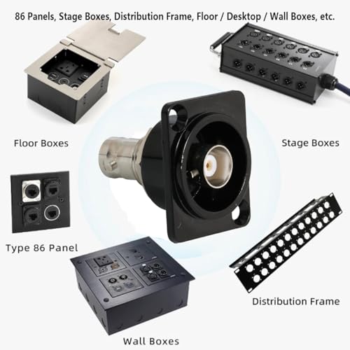 PENGLIN 2PCS BNC D Series Panel-Mount Connector, BNC Female to Female Adapter Bulkhead Connector, Coaxial Extension Coupler for Custom Communication & Surveillance Systems - Image 4