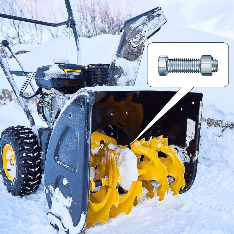 (20 Sets) Auger Shear Pins Bolts and Nuts Steel Metal Bolts Nuts Compatible with Honda Snowblower HS1132 HS624 HS828 HS928 HS724 - Image 2