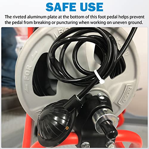 FEITON Air Foot Pedal, FEITON Air Foot Pedal Switch for Air- activated Drain Cleaning Machines, with 8' Long Hose for Ridgid K-400, K-380, K-3800, K750, K-7500, General, Spartan, Electric Eel, Trojan - Image 4