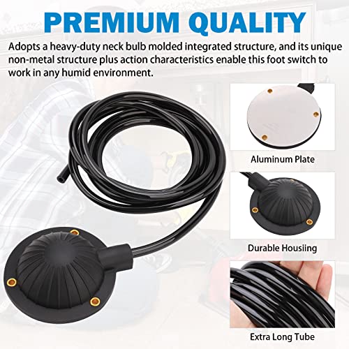 FEITON Air Foot Pedal, FEITON Air Foot Pedal Switch for Air- activated Drain Cleaning Machines, with 8' Long Hose for Ridgid K-400, K-380, K-3800, K750, K-7500, General, Spartan, Electric Eel, Trojan - Image 3