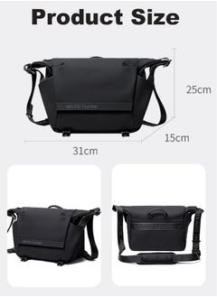 ARCTIC HUNTER Messenger Bag for Men,Lightweight Small Tablet Bag Water Resistant Crossbody School Satchel Bags Work Office Bag with Shoulder Strap,Black  - Image 3