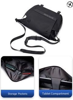 ARCTIC HUNTER Messenger Bag for Men,Lightweight Small Tablet Bag Water Resistant Crossbody School Satchel Bags Work Office Bag with Shoulder Strap,Black  - Image 5