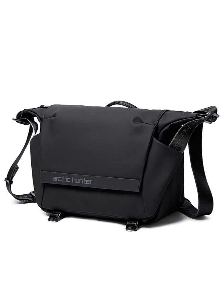 ARCTIC HUNTER Messenger Bag for Men,Lightweight Small Tablet Bag Water Resistant Crossbody School Satchel Bags Work Office Bag with Shoulder Strap,Black  - Image 1