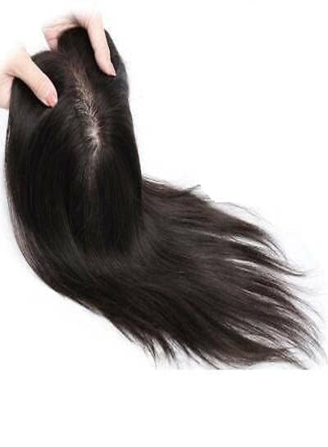 AASA Natural Brown Synthetic Hair Extension For Women And Girls, Silk Based Full Head Clip In Hair Wig/Hair Topper (19 Inches, Natural Brown)- Pack Of 1 - Image 4