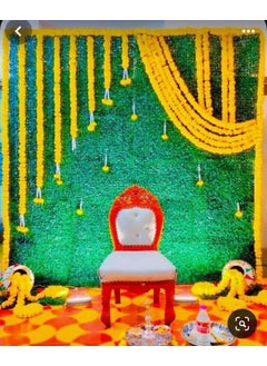 SP SELLPLUS Sellplus Backdrop Setup for Mehndi haldi Marrige Pooja ganpati Home Decoration Combo of Marigold Strings Set 34  - Image 1