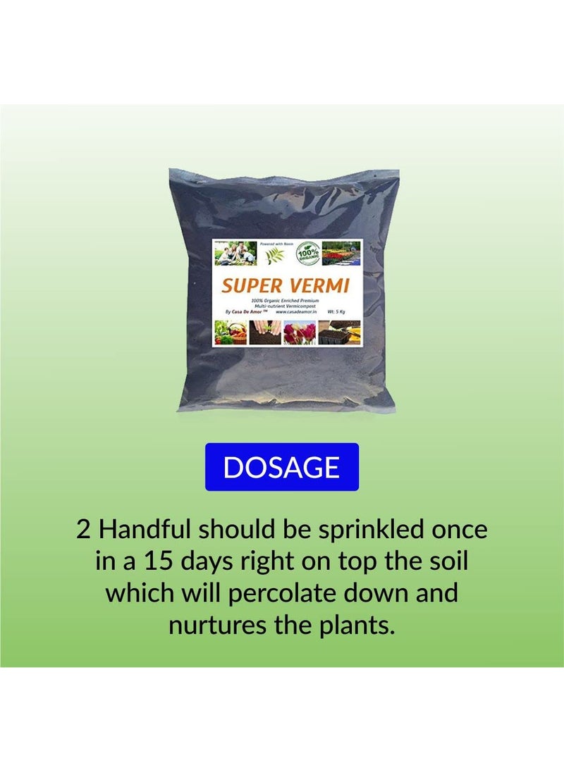 Casa De Amor Casa De Amor Essential Super Vermicompost Powered with NEEM 100 ORGANIC Enriched Premium Vermicompost 10 Kg  - Image 5