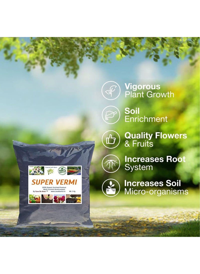 Casa De Amor Casa De Amor Essential Super Vermicompost Powered with NEEM 100 ORGANIC Enriched Premium Vermicompost 10 Kg  - Image 4
