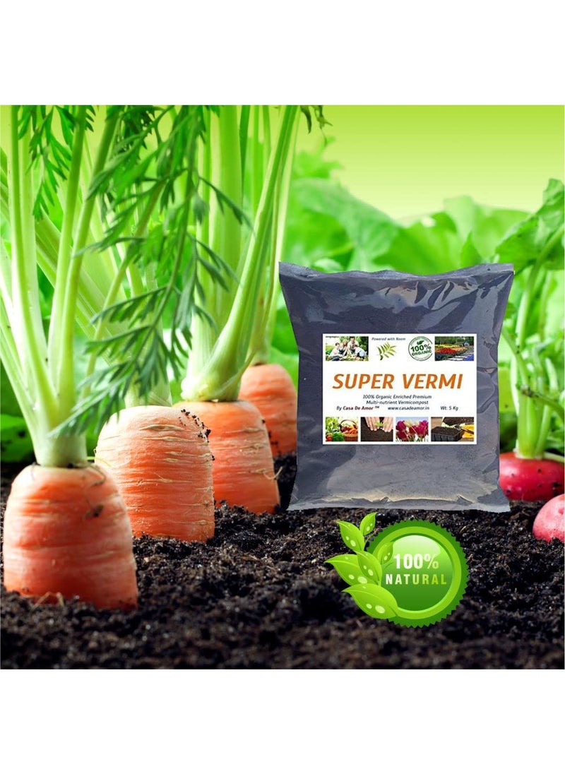 Casa De Amor Casa De Amor Essential Super Vermicompost Powered with NEEM 100 ORGANIC Enriched Premium Vermicompost 10 Kg  - Image 2