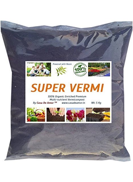 Casa De Amor Casa De Amor Essential Super Vermicompost Powered with NEEM 100 ORGANIC Enriched Premium Vermicompost 10 Kg  - Image 1