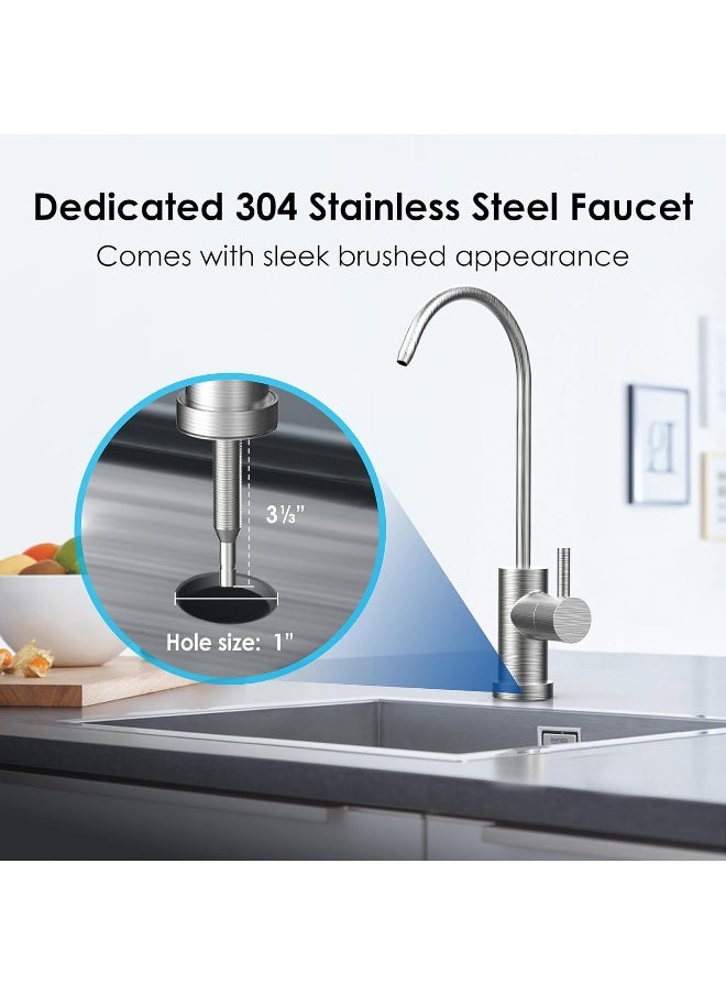 Waterdrop Waterdrop 15UB-UF 0.01 μm Ultra Filtration Under Sink Water Filter System for Bacteria Reduction, Reduces Lead, Chlorine, Bad Taste & Odor, 16K Gallons, with Dedicated Brushed Nickel Faucet, USA Tech  - Image 4