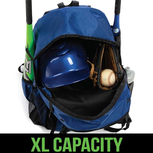 Athletico Advantage Baseball Bag - Baseball Backpack with External Helmet Holder for Baseball, T-Ball & Softball Equipment & Gear for Youth and Adults | Holds Bat, Helmet, Glove, Shoes (Blue) - Image 3