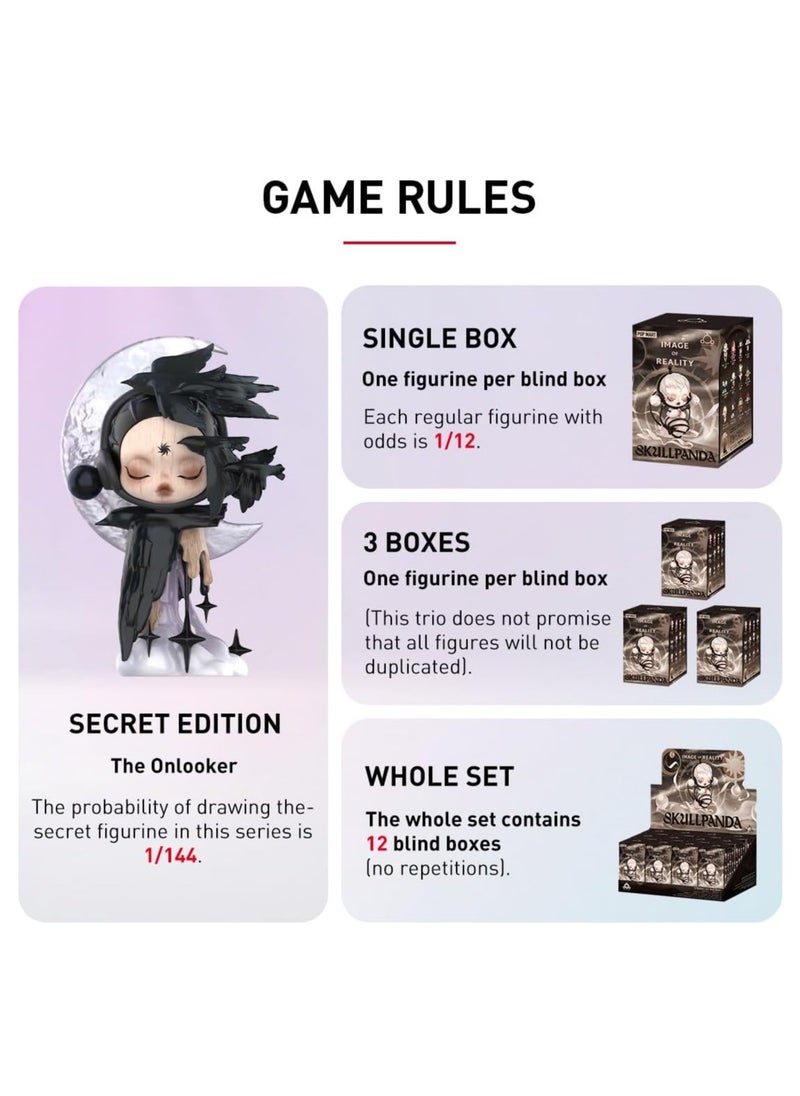 POP MART SKULLPANDA Image Of Reality Series Figures, SKULLPANDA Blind Box Figures, Random Design Action Figures Collectible Toys Home Decorations, Holiday Birthday Gifts for Girls and Boys, Single Box  - Image 3