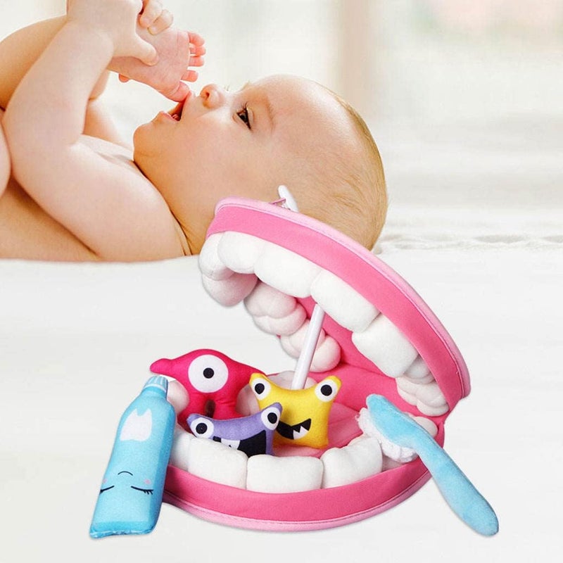 klarako Child Teeth Toys Set, Role Play Oral Germ Learn, Early Learning Plush Montessori Pretend Play Toys for Teaching Boys and Girls Children Kids Preschool - Image 2