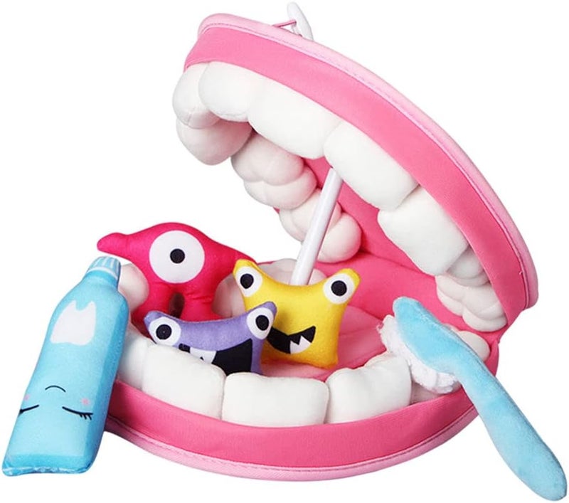 klarako Child Teeth Toys Set, Role Play Oral Germ Learn, Early Learning Plush Montessori Pretend Play Toys for Teaching Boys and Girls Children Kids Preschool - Image 1