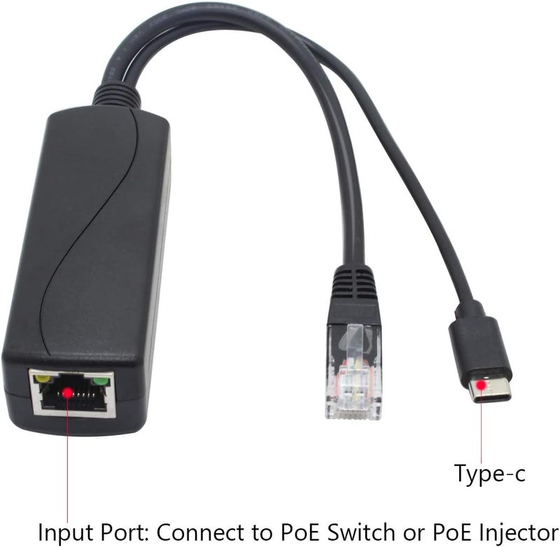ANVISION 4-Pack 5V PoE Splitter, USB Type C, 48V to 5V 2.4A, IEEE 802.3af Compliant, 10/100Mbps - Image 2