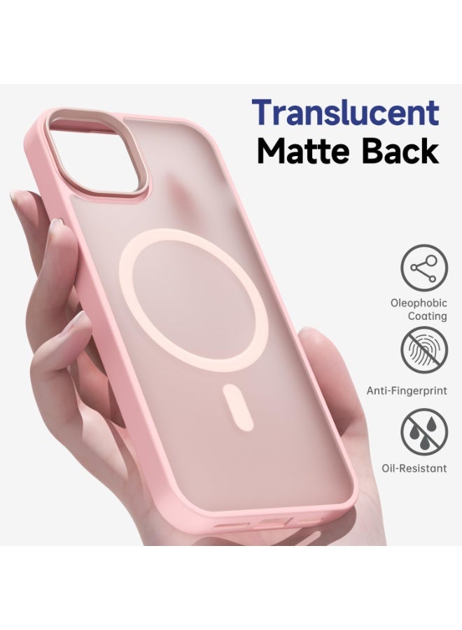 أكاليكس جراب مغناطيسي لهاتف آيفون 15 [مقاوم للصدمات ونحيف] غطاء خلفي صلب غير لامع مع حماية عالية الجودة | وردي - Image 2