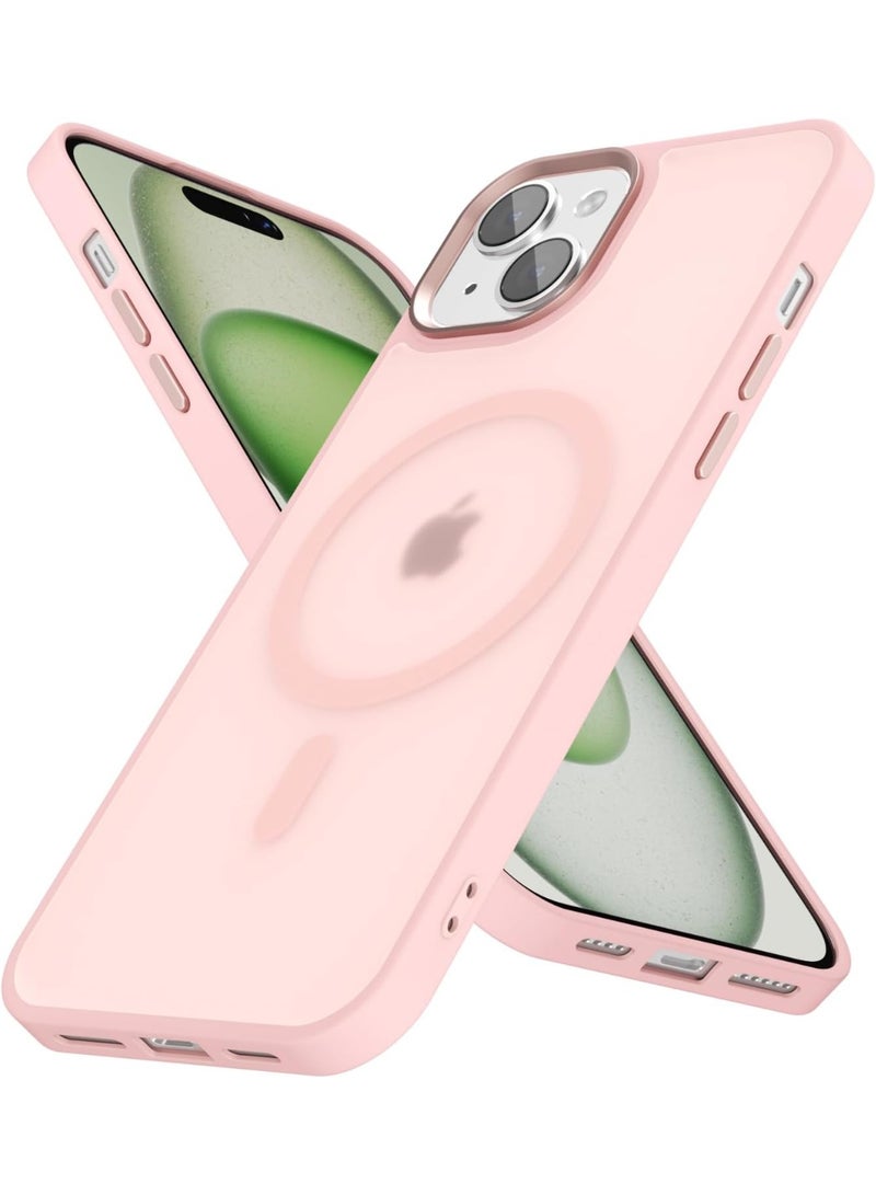 أكاليكس جراب مغناطيسي لهاتف آيفون 15 [مقاوم للصدمات ونحيف] غطاء خلفي صلب غير لامع مع حماية عالية الجودة | وردي - Image 1