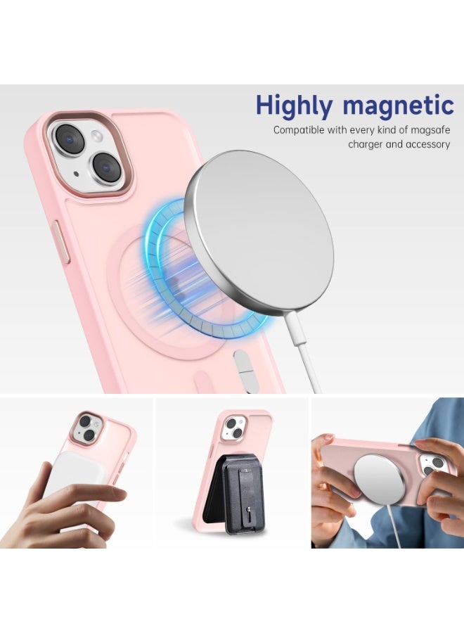 أكاليكس جراب مغناطيسي لهاتف آيفون 15 [مقاوم للصدمات ونحيف] غطاء خلفي صلب غير لامع مع حماية عالية الجودة | وردي - Image 5