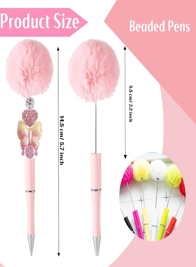 KUNHEHO Furry Beadable Pens 10 Pcs Fancy Ballpoint Cool Beaded Pen for Women DIY Focal Beads Cute for Teen Girls Gifts Christmas Stockings Stuffers - Image 2