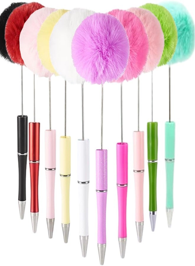 KUNHEHO Furry Beadable Pens 10 Pcs Fancy Ballpoint Cool Beaded Pen for Women DIY Focal Beads Cute for Teen Girls Gifts Christmas Stockings Stuffers - Image 1