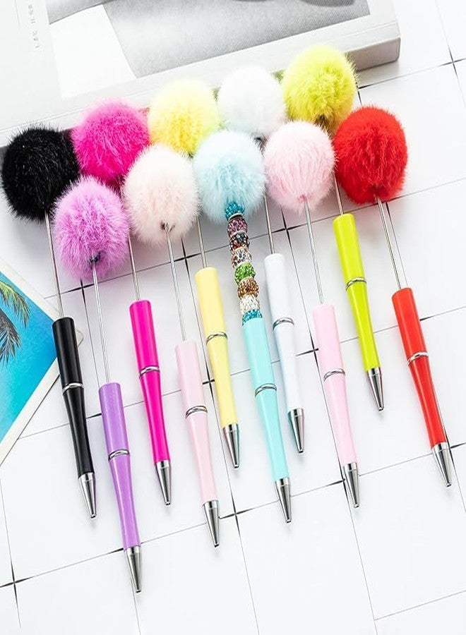 KUNHEHO Furry Beadable Pens 10 Pcs Fancy Ballpoint Cool Beaded Pen for Women DIY Focal Beads Cute for Teen Girls Gifts Christmas Stockings Stuffers - Image 4