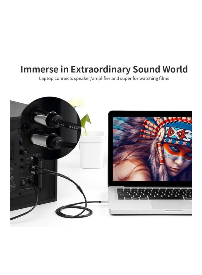 VENTION 3.5 mm To 2-Male RCA Adapter Cable Black/Silver/Gold - Image 4