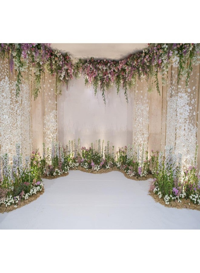 CSFOTO 20x10ft Wedding Backdrop Flowers Curtain Wedding Ceremony Background Valentine's Day Backdrop Bridal Shower Decor Baby Shower Banner Wedding Photo Background - Image 2