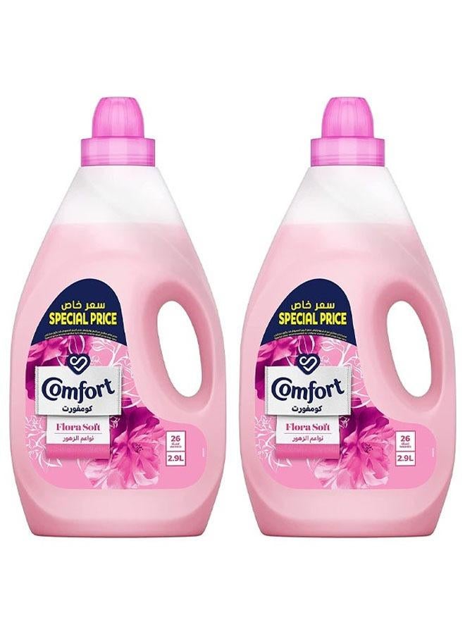 كمفورت منعم الأقمشة برائحة فلورا الناعمة 2.9 لتر عبوة من قطعتين - Image 1